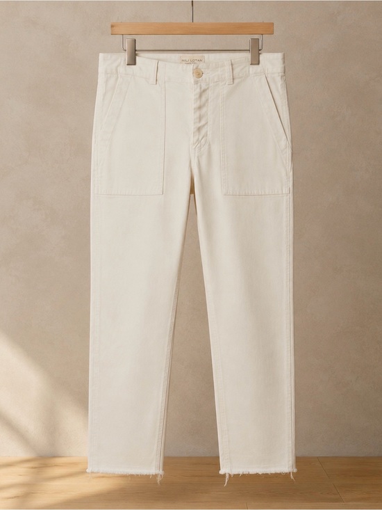 Nili Lotan Denim - Nili Lotan Women White Cotton Utility Chinos